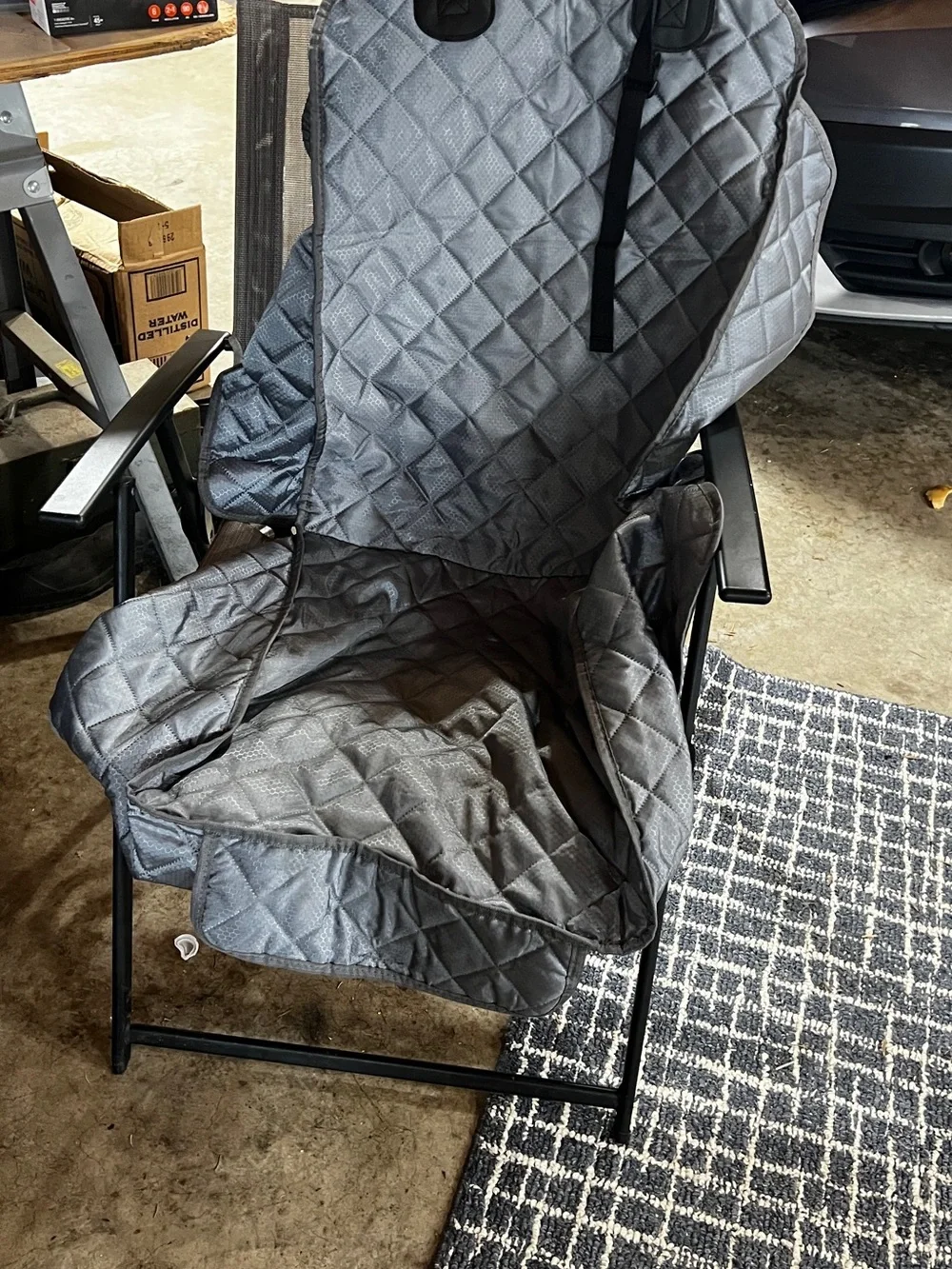 PETICON Quilted Waterproof Front Seat Car Covers - Gray (2 Pack)